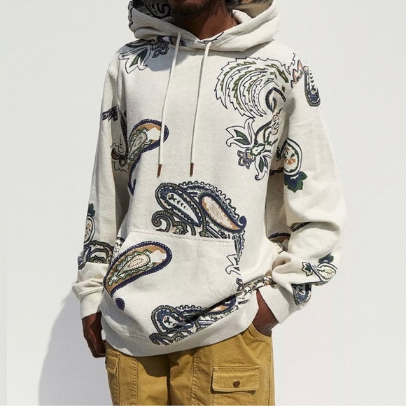 Urban Outfitters Paisley print Hoodie sweatshirt for Men Large preowned - Picture 7 of 8